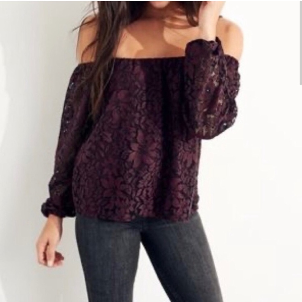 Hollister Off the Shoulder Lace Top
